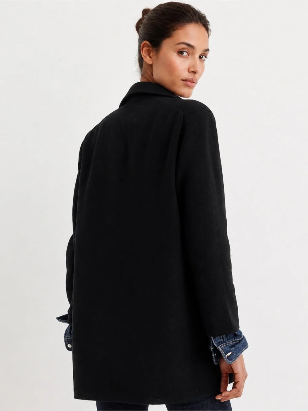 J.Crew Sophie Sweater Blazer Black Merino Wool Blend Size Small